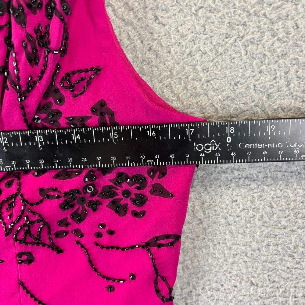 Vtg Andretta Donatello Silk Top Medium Asian Cocktail Evening Beaded Draped Neck - Picture 6 of 8